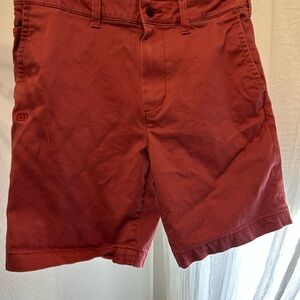 American Eagle Outfitters Men's Brick Red Flat Front Shorts